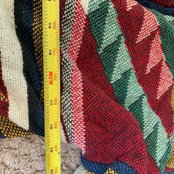 Vintage Blanket Fringe Patchwork Printed Cardigan Duster Kimono Small - Picture 5 of 9